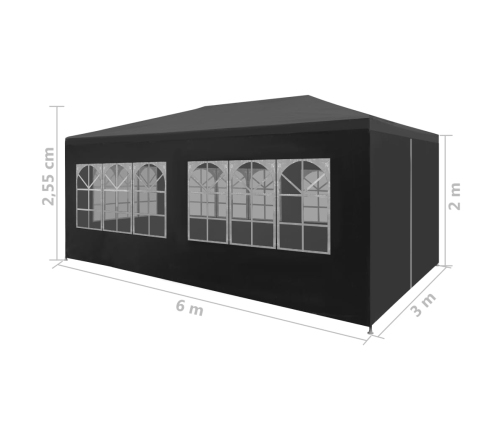 Carpa para fiestas gris antracita 3x6 m