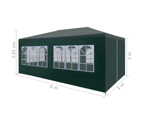 Carpa para fiestas verde 3x6 m