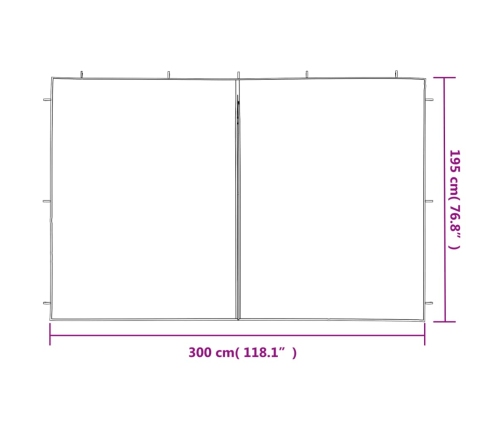 Paredes para carpas de fiesta con cremallera 2 uds PE antracita
