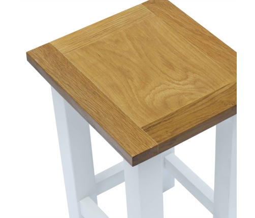 Mesa auxiliar de madera maciza de roble 27x24x37 cm