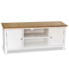 Mueble para TV madera maciza de roble 120x35x48 cm