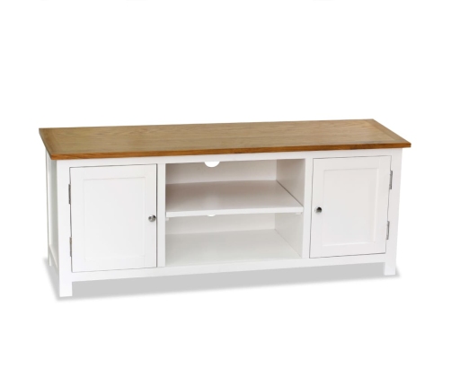 Mueble para TV madera maciza de roble 120x35x48 cm