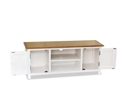 Mueble para TV madera maciza de roble 120x35x48 cm