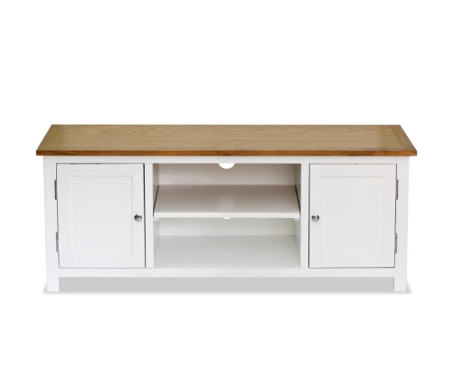 Mueble para TV madera maciza de roble 120x35x48 cm