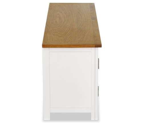 Mueble para TV madera maciza de roble 120x35x48 cm