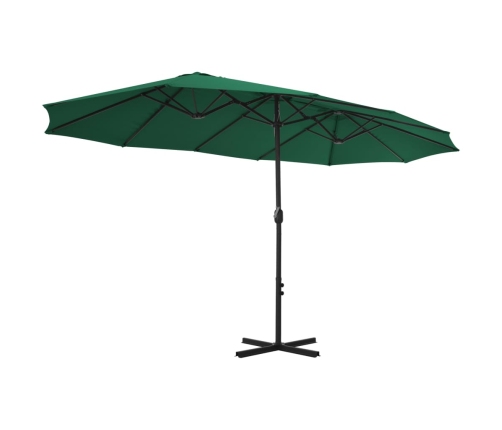Sombrilla de jardín con palo de aluminio verde 460x270 cm