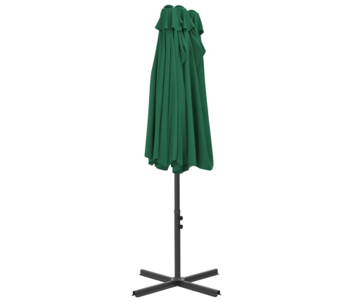 Sombrilla de jardín con palo de aluminio verde 460x270 cm