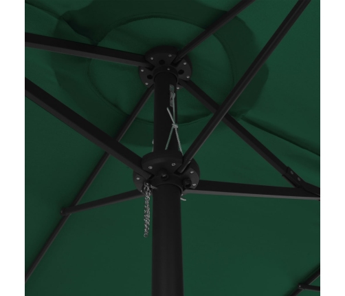 Sombrilla de jardín con palo de aluminio verde 460x270 cm
