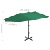 Sombrilla de jardín con palo de aluminio verde 460x270 cm