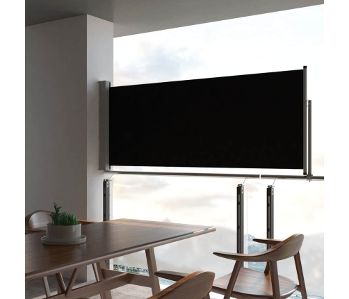 Toldo lateral retráctil para patio 100x300 cm negro