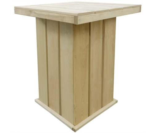 Mesa de bar de madera de pino impregnada 75x75x110 cm