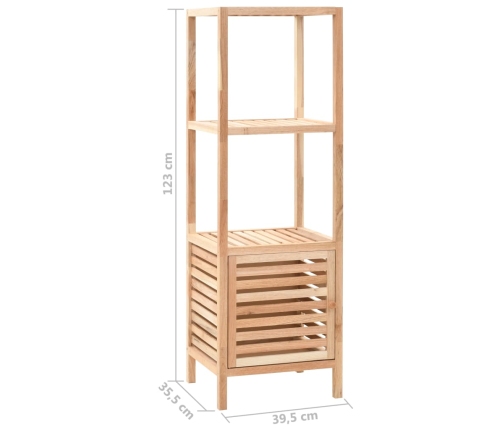 Mueble de almacenaje baño madera maciza nogal 39,5x35,5x123 cm