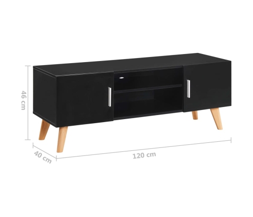 Mueble para TV MDF negro 120x40x46 cm