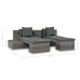 Set de muebles de jardín 4 pzas y cojines ratán sintético gris