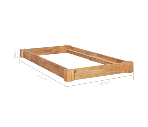 Estructura de cama de madera maciza de roble 90x200 cm