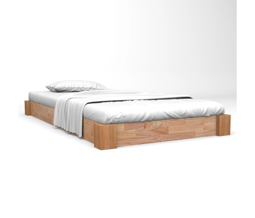 Estructura de cama madera maciza de roble 140x200 cm