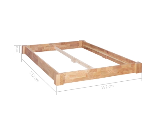 Estructura de cama madera maciza de roble 140x200 cm