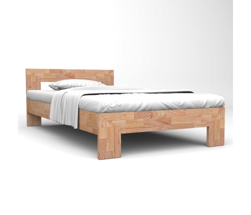 Estructura de cama sin colchón madera maciza roble 160x200 cm