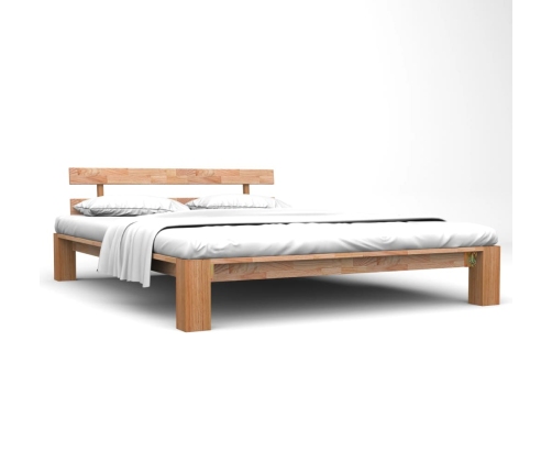 Estructura de cama de madera maciza de roble 160x200 cm