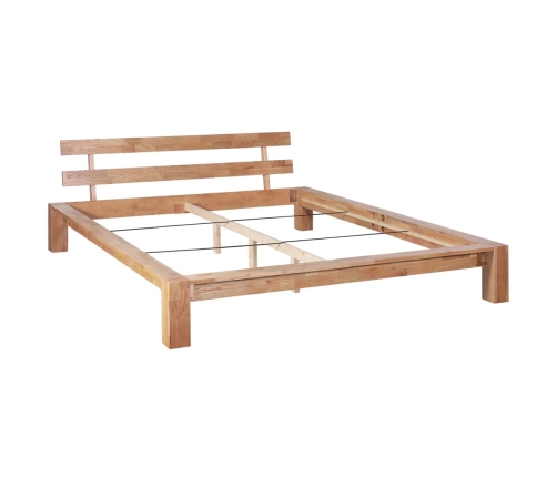 Estructura de cama de madera maciza de roble 160x200 cm