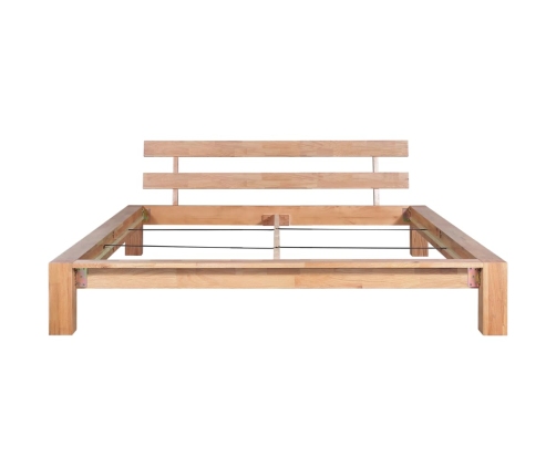 Estructura de cama de madera maciza de roble 160x200 cm