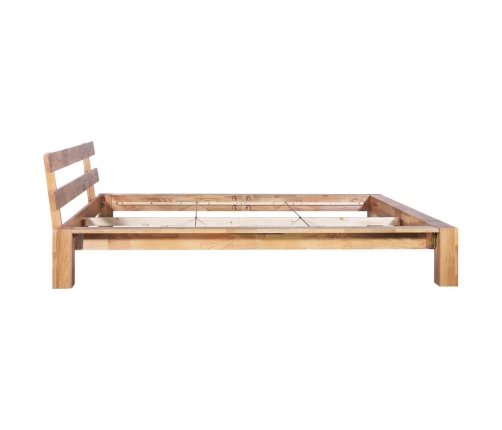 Estructura de cama de madera maciza de roble 160x200 cm