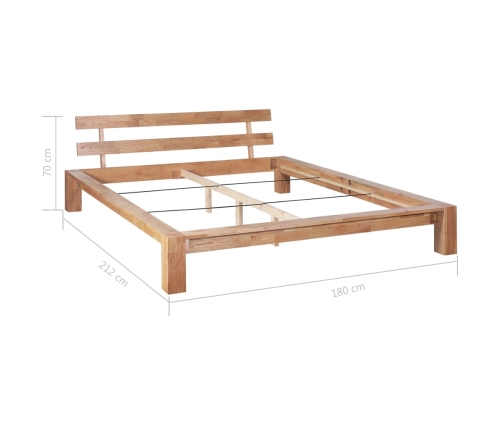 Estructura de cama de madera maciza de roble 160x200 cm