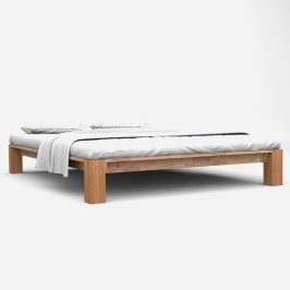 Estructura de cama sin colchón madera maciza roble 160x200 cm