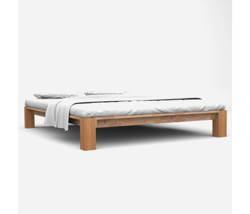 Estructura de cama sin colchón madera maciza roble 160x200 cm