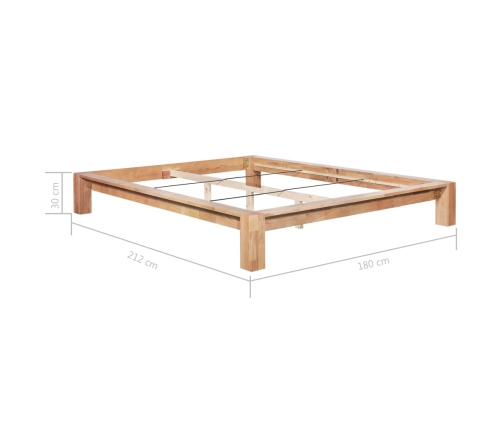 Estructura de cama sin colchón madera maciza roble 160x200 cm