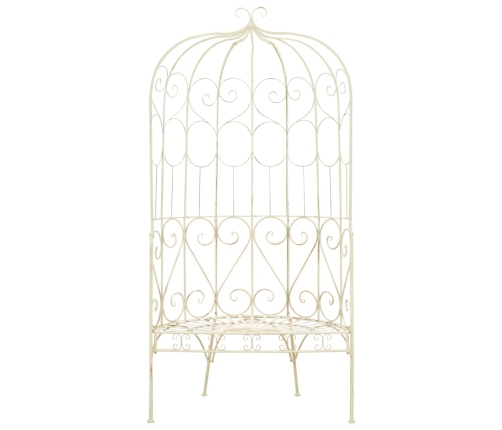 Banco de jardín metal blanco envejecido 95 cm