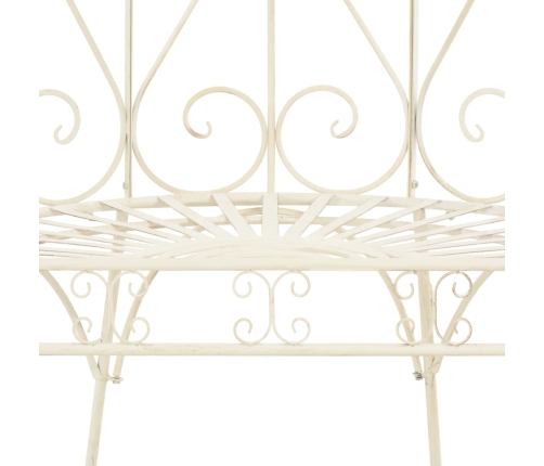 Banco de jardín metal blanco envejecido 95 cm