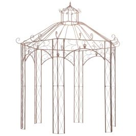 Pérgola de jardín marrón antiguo 3 m hierro