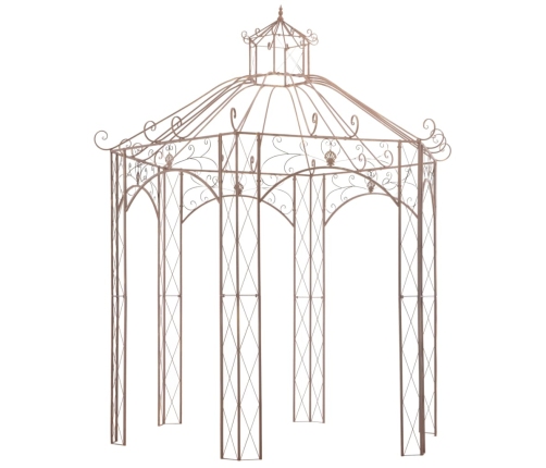 Pérgola de jardín marrón antiguo 3 m hierro