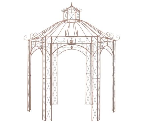 Pérgola de jardín marrón antiguo 3 m hierro