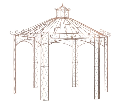 Pérgola de jardín marrón antiguo 4 m hierro