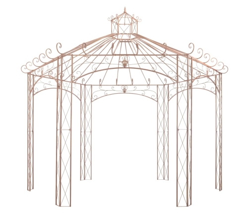 Pérgola de jardín marrón antiguo 4 m hierro