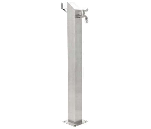 Columna de agua de jardín acero inoxidable cuadrada 95 cm