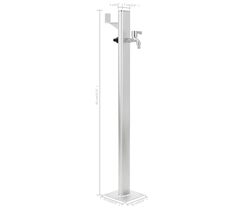 Columna de agua para jardín aluminio 95 cm