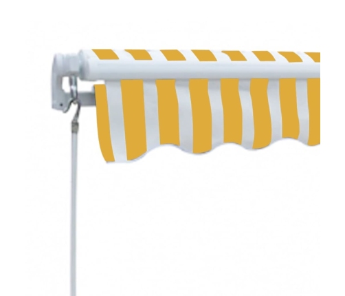 Toldo plegable de operación manual 300 cm amarillo y blanco