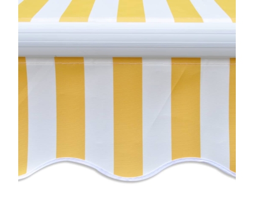 Toldo plegable de operación manual 300 cm amarillo y blanco