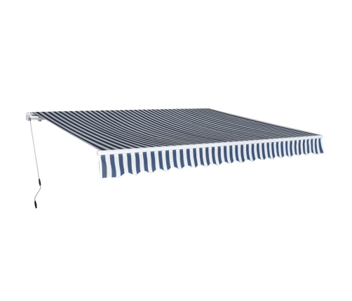Toldo plegable de operación manual 400 cm azul y blanco