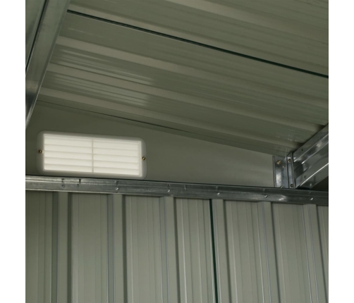 Cobertizo jardín puertas correderas acero gris 329,5x312x178 cm