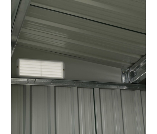 Cobertizo jardín puertas correderas acero gris 386x205x178 cm