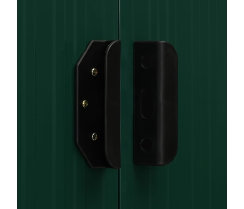 Cobertizo jardín con tejado extendido acero verde 346x193x181 cm