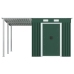 Cobertizo jardín con tejado extendido acero verde 336x270x181 cm