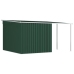 Cobertizo jardín con tejado extendido acero verde 336x270x181 cm