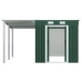 Cobertizo jardín con tejado extendido acero verde 336x270x181 cm