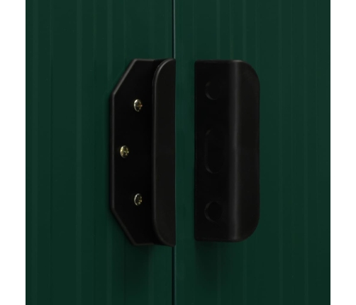Cobertizo jardín con tejado extendido acero verde 336x270x181 cm