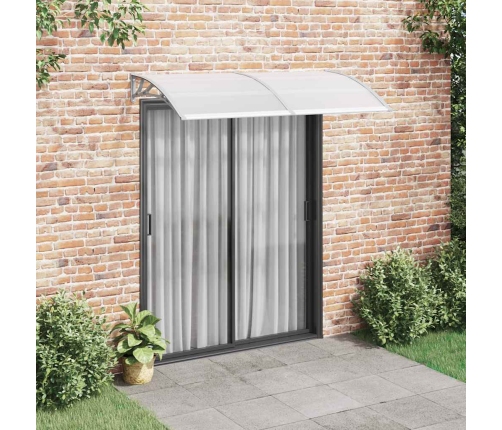 Marquesina para puerta PC gris 200x100 cm